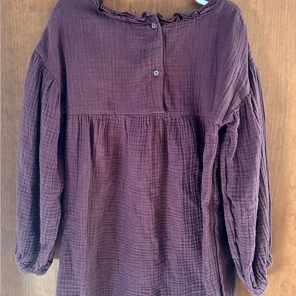 H&M Girls Burgundy Ruffle Muslin Dress - Picture 2 of 5